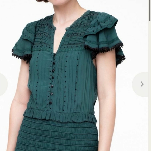 Sea NY Azzedine Flutter Sleeve Whimsical Romantic Fairy Event Holiday Drop Waist - Picture 5 of 17